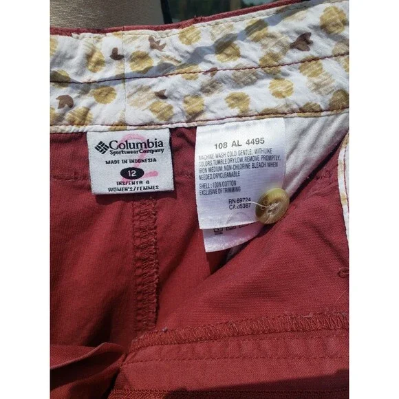 Columbia Women’s Coral Shorts 4" inseam Size 12 Button Zip Closure Spring Summer - Picture 5 of 14